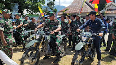 Tinjau Lokasi TMMD, Danrem 132/Tdl Dan Rombongan Naik Motor Trail 