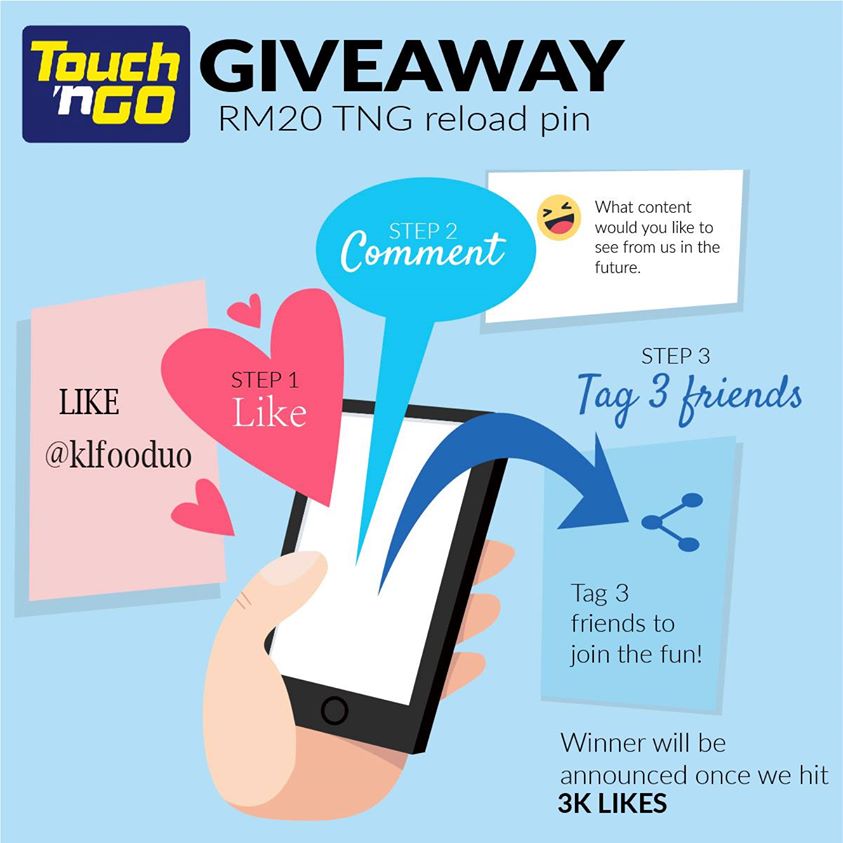 WIN RM20 TOUCH'N GO RELOAD - GIVEAWAY KL FOODUO - UNTIL ...