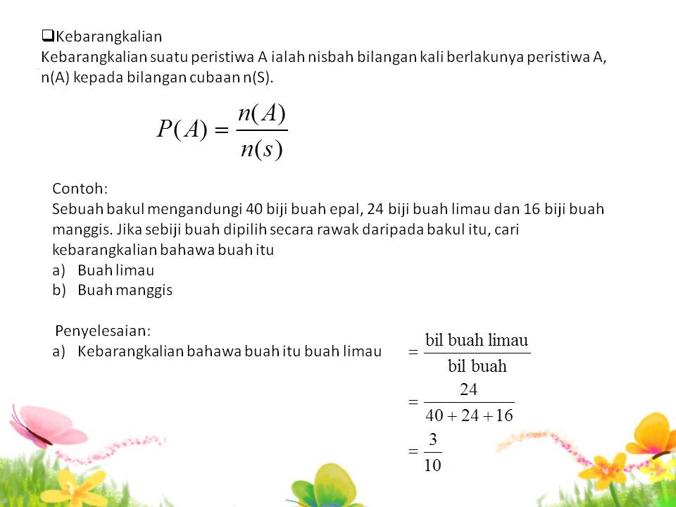 MATEMATIK SPM: KEBARANGKALIAN