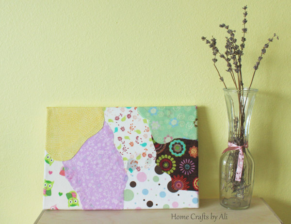 make your own wall art with fabric scraps