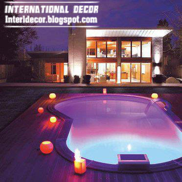 outdoor swimming pool designs with lighting ideas