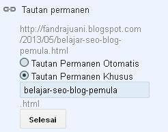 mengatur tautan permanen seo blog