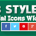 3 Style Social Media Icons Widget for Blogger