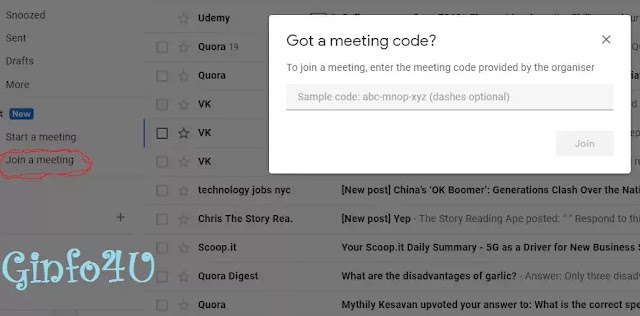 Got a meeting code-Join a meeting-Latest Updates of Gmail Account-Ginfo4U