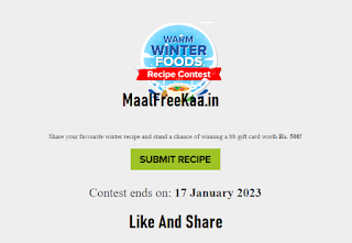 Share Winter Recipe And Win Prizes