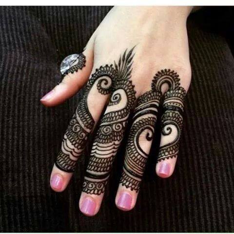 Lovely Finger Mehndi Desins