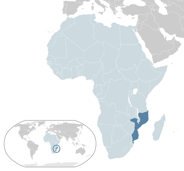 Letak negara Mozambik