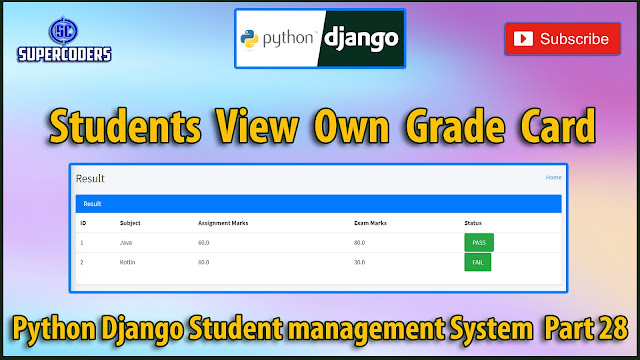 Python Django Student Management System Part 28 | Students View Their Own Result
