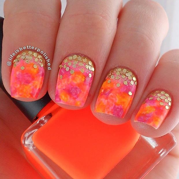 GOLD SEQUINS + NEONS