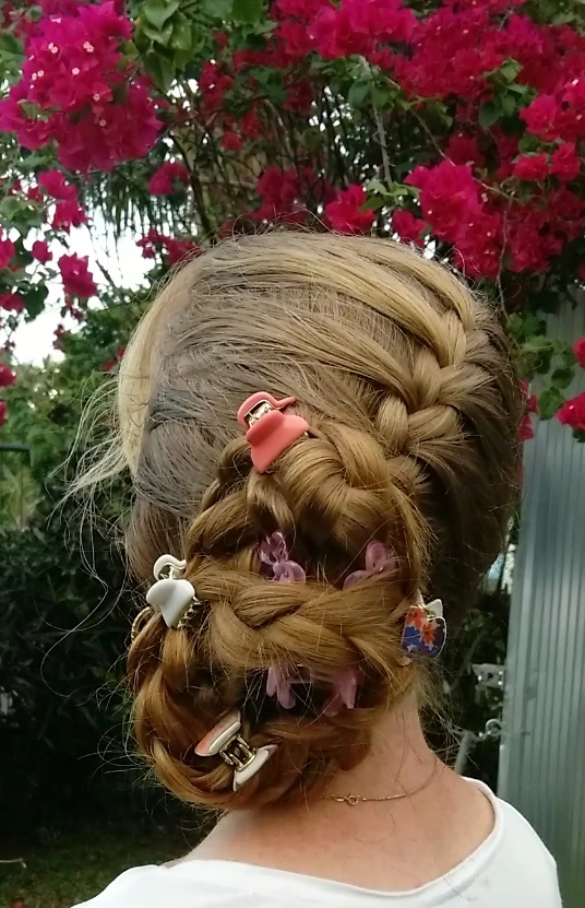 French braid in the evening