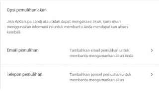 Cara Merubah Kata Sandi Gmail Mudah Dan menambahkan Opsi Pemulihan