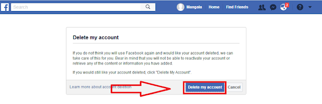 delete my facebook account