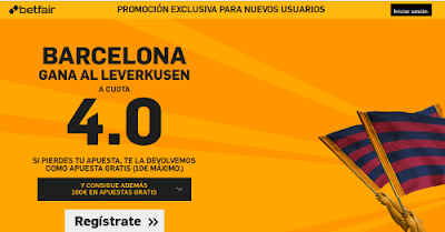 betfair Barcelona gana Leverkusen supercuota 4 Champions League 29 septiembre