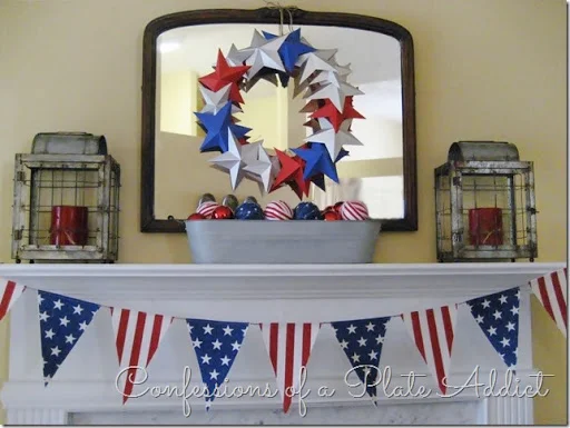 CONFESSIONS OF A PLATE ADDICT Patriotic Farmhouse Mantel