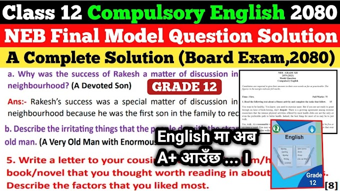 Class 12 Compulsory English, NEB Board Exam 2080 (2023) Question Paper with Solution