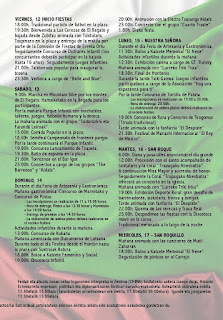 Programa de fiestas de El Regato