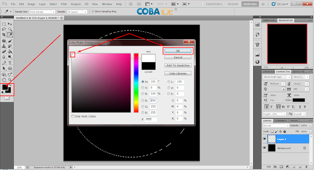 membuat teks lingkar di photoshop
