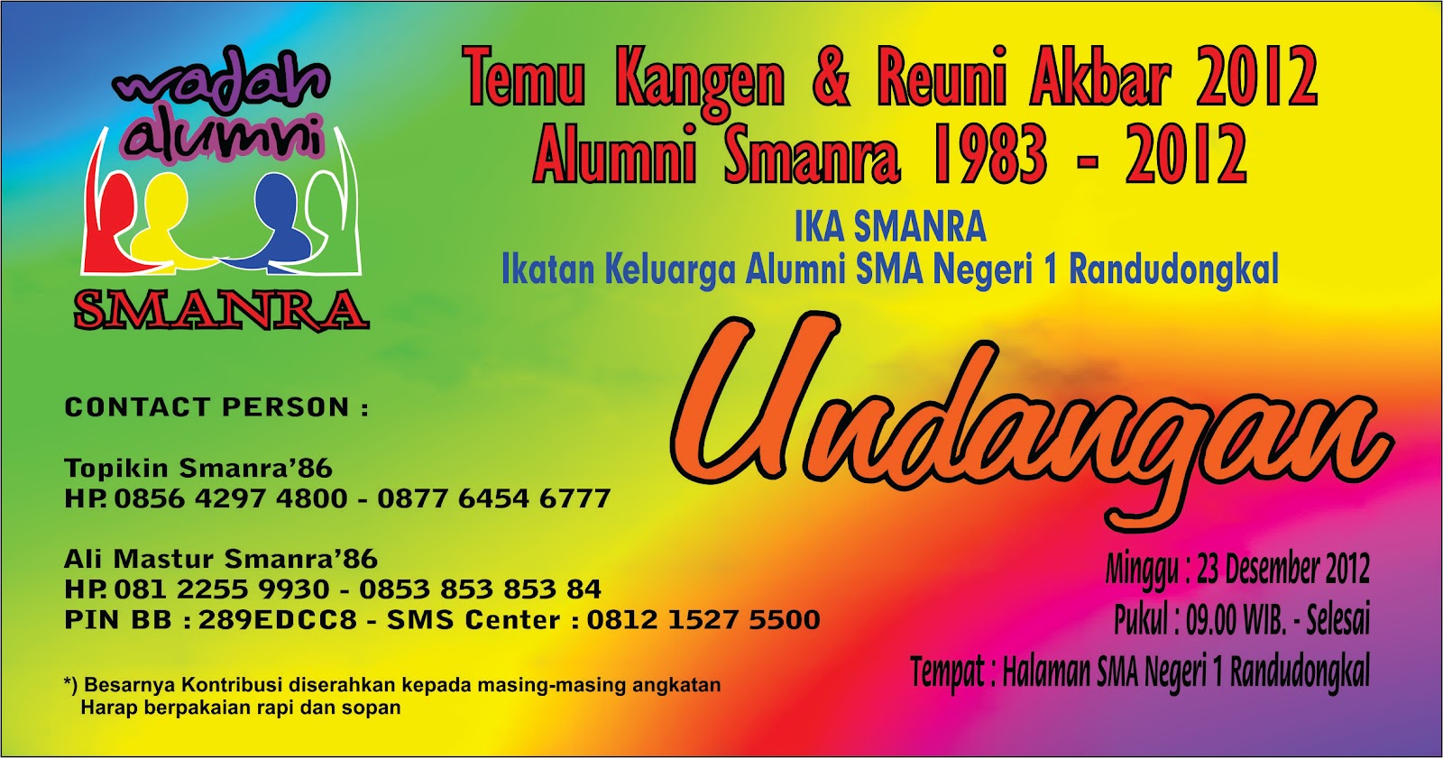 IKA SMANRA  Smanra Lover's: Undangan Reuni Akbar Alumni 