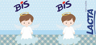 Cute Angel in Light Blue Free Printable Candy Bar Labels.