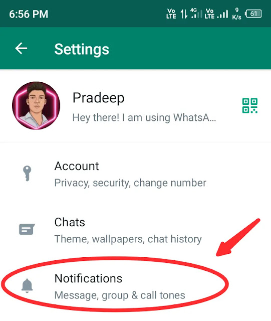 WhatsApp notification kaise enable kare