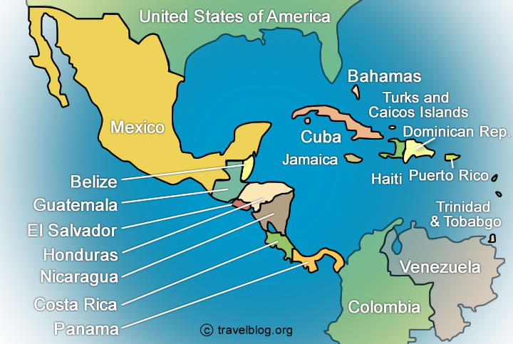 Mexico And Central America Map