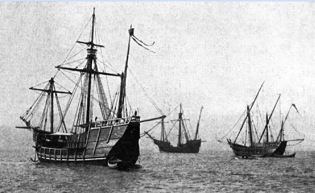Реплики «Нинья», «Пинта» и «Санта-Мария» приплыли из Испании на Колумбийскую выставку в Чикаго в 1893 году