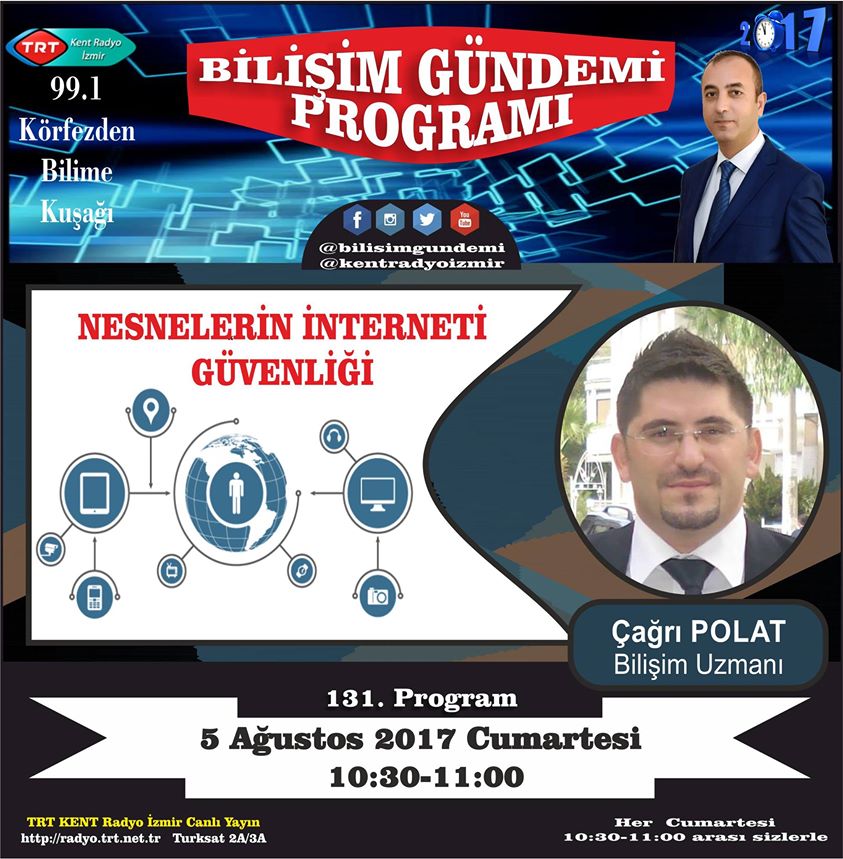 Nesnelerin interneti IoT Güvenliği TRT Kent Radyo izmir Yayını