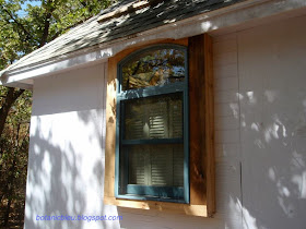 Botanic Bleu garden shed eyebrow window