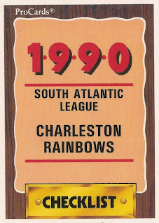 1990 Charleston Rainbows checklist card