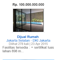contoh iklan jual rumah seharga 100 milyar rupiah di Jakarta Selatan