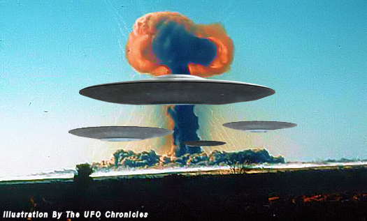 Artwork by www.theufochronicles.com for the article, Nuclear Bomb Tests and UFOs - UAP at Maralinga, South Australia