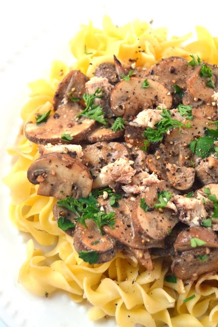 Healthier Sardine Stroganoff