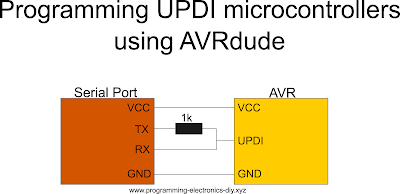 How to program an UPDI AVR microcontroller using avrdude and USB to serial programmer