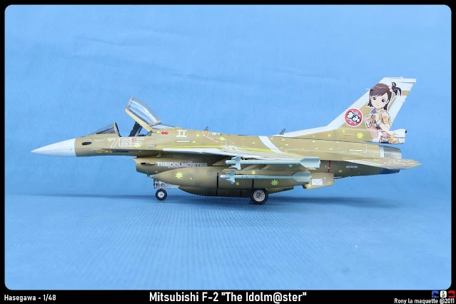 Maquette du Mitsubishi F-2A Idolmaster d'Hasegawa au 1/48.