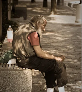 Homeless man in Boston