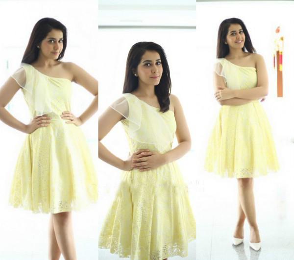 Raashi Khanna in Western Outfit Yellow Dress