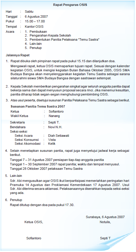 Format Notulen (Contoh Format dan Isi Notula)