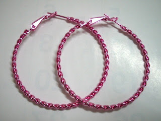  HOT SALE $1.5 Pink twist huge huggie hoop earring 5cm 2" free shipping