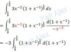 Solusi dan langkah penyelesaian integral substitusi