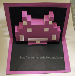 space invader pop up card