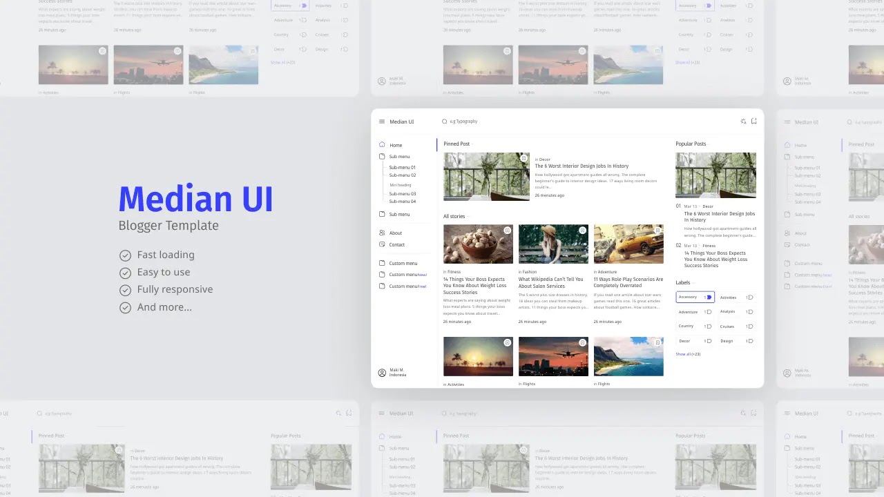 Median UI - Blogger Template