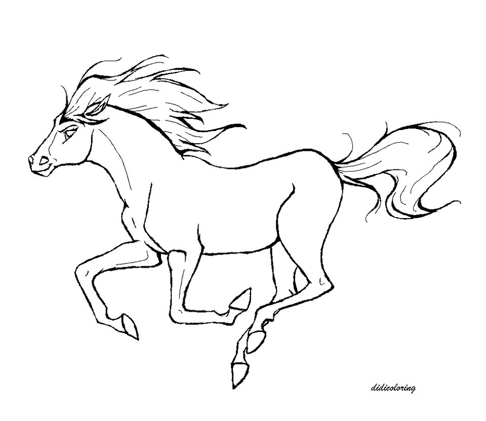 Free clip art for your childll colors in this beautiful running horse printable sheet Spirit movie character