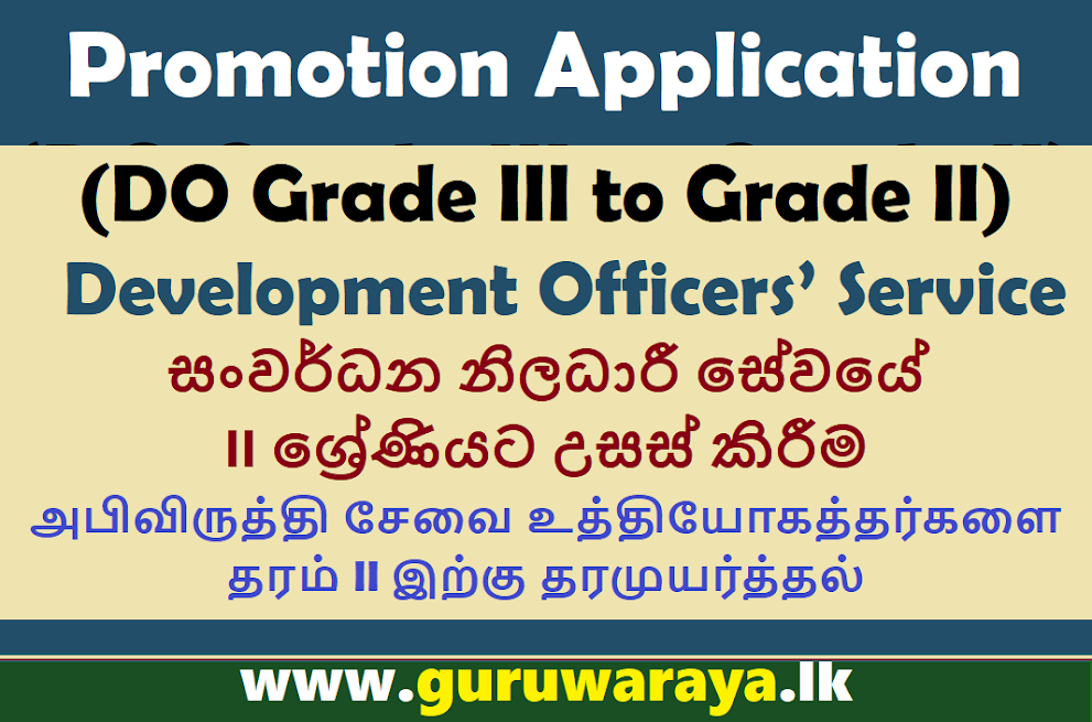 Promotion Application (DO Grade III to Grade II)