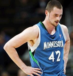 Kevin Love on the court for the Minnesota Timberwolves