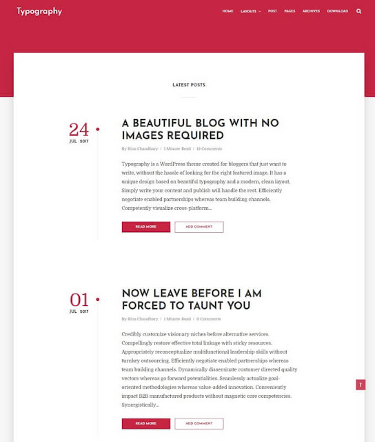  Typography Blogger Template Free Download