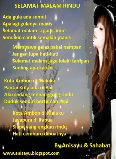 PUISI CINTA BY ANISAYU: Pantun Selamat Malam Rindu 