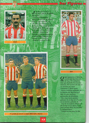 Hoja del álbum de cromos del Sporting de Gijón