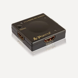 Portta 4PET0301SS 3x1 3-Port HDMI v14 Auto Switch Intelligent Switcher Supports 3D 4kx2k 1080P