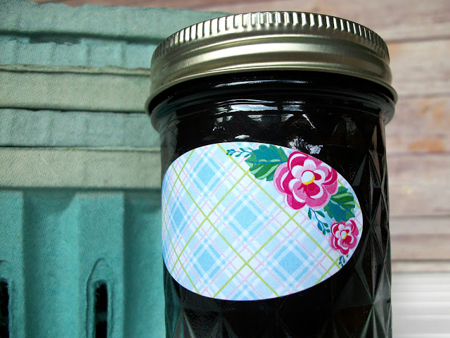 Plaid Floral Oval Mason Jar Canning Labels