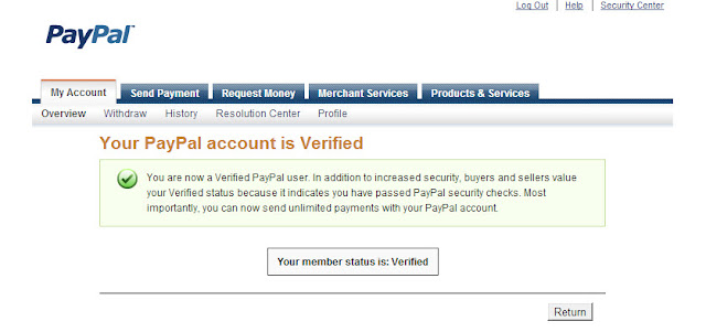 paypal account is verified